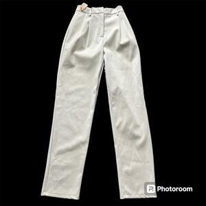 New faux leather BGB cream colored high rise pants